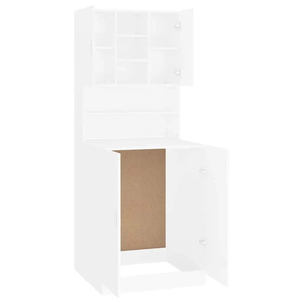 Washing Machine Cabinet White Storage Bathroom Laundry Room Cupboard Organizer