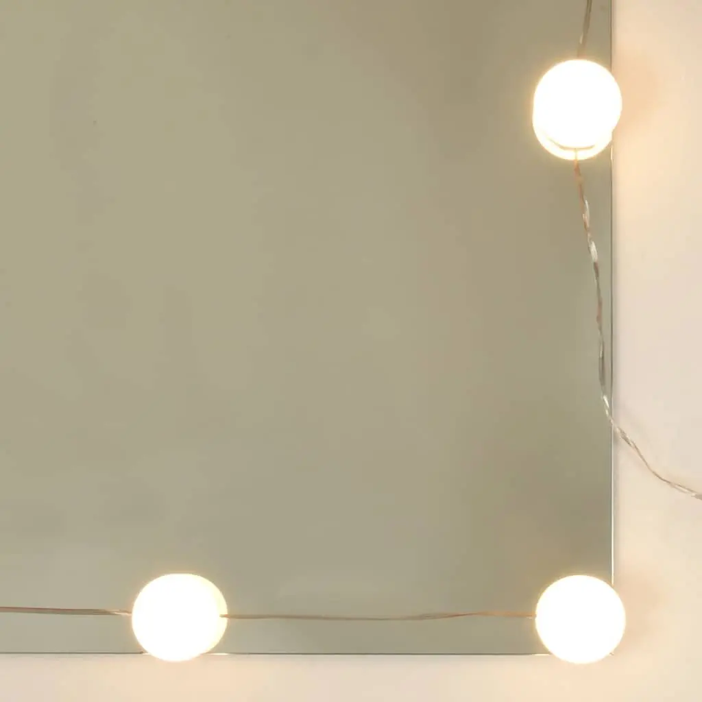 White LED Vanity Table with Storage