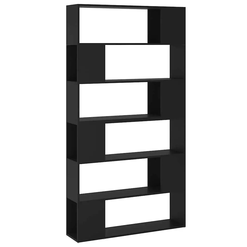 Room Divider Bookshelf Black 100x24x188cm Storage Organizer with Multiple Compartments for Living Space Office or Bedroom
