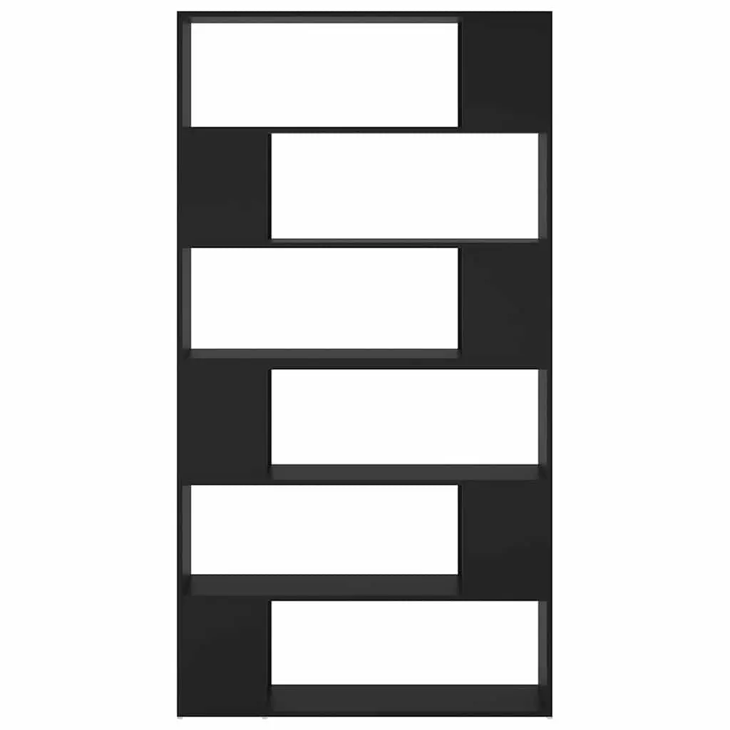 Room Divider Bookshelf Black 100x24x188cm Storage Organizer with Multiple Compartments for Living Space Office or Bedroom