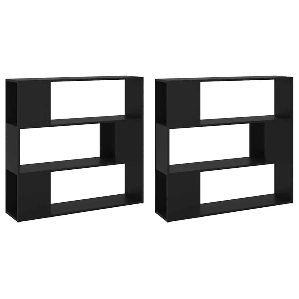 Room Divider Bookshelf Black 100x24x188cm Storage Organizer with Multiple Compartments for Living Space Office or Bedroom