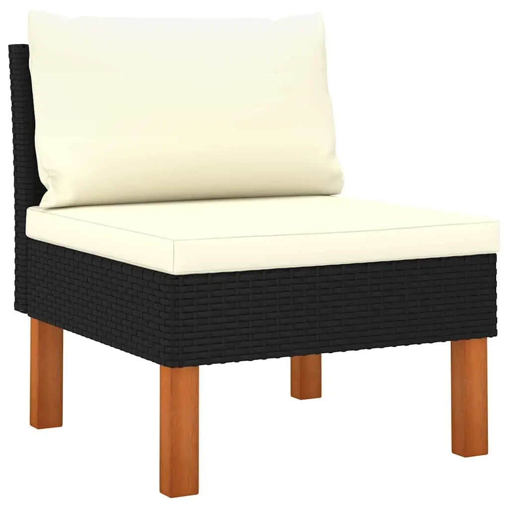 8-Piece Black Garden Lounge Set
