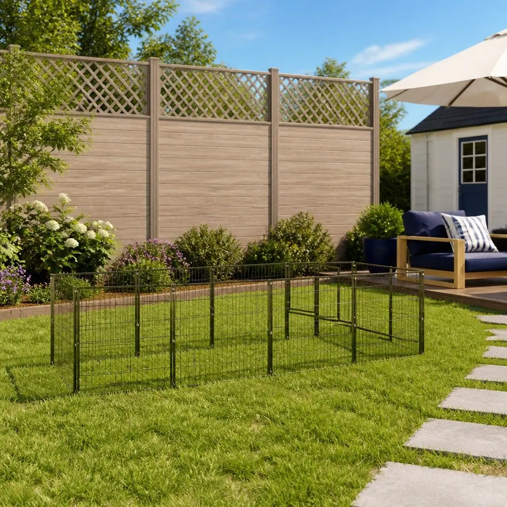 Dog Kennel Outdoor Use 9 m² Steel Wire Mesh Enclosure Play Area