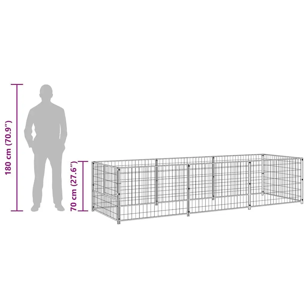 Dog Kennel Outdoor 3m² Steel Wire Mesh Enclosure
