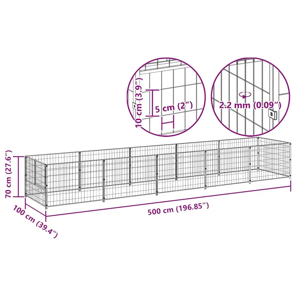 5m² Steel Wire Mesh Dog Kennel
