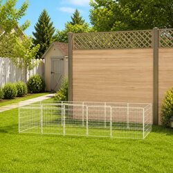 7 m² Outdoor Dog Kennel with Steel Wire Mesh Construction