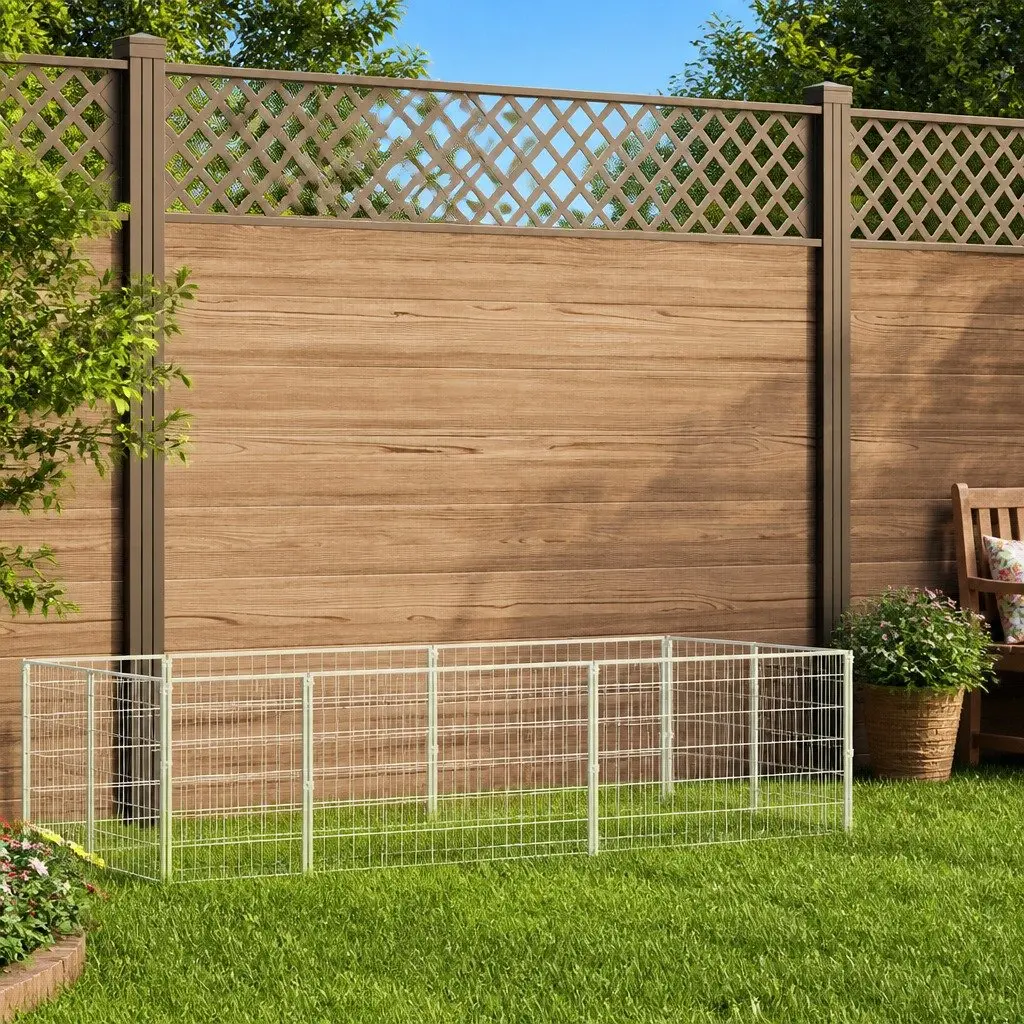 Dog Kennel Outdoor 9m² Steel Wire Mesh Exercise Run Lockable Door