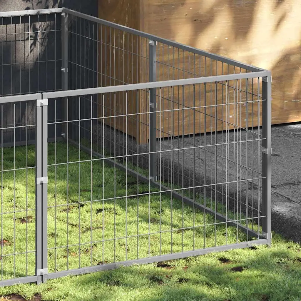 Dog Kennel Outdoor Use 8 m² Steel Wire Mesh Enclosure Lockable Door