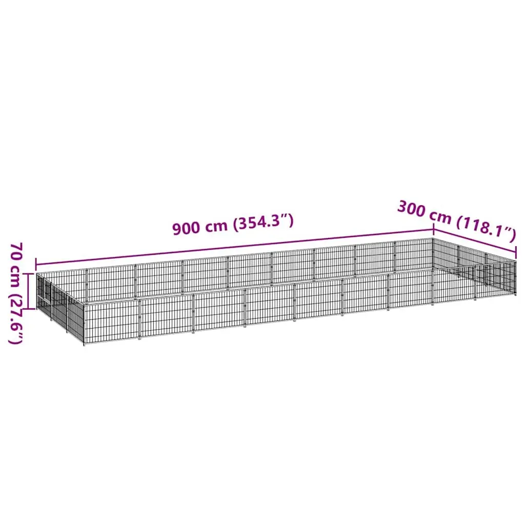 Dog Kennel Outdoor Use 27 m² Steel Wire Mesh Pet Run Exercise Cage