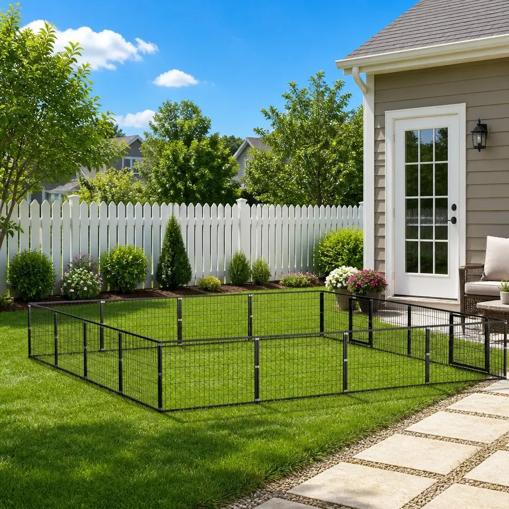 Dog Kennel Outdoor 16 m² Steel Wire Mesh Enclosure