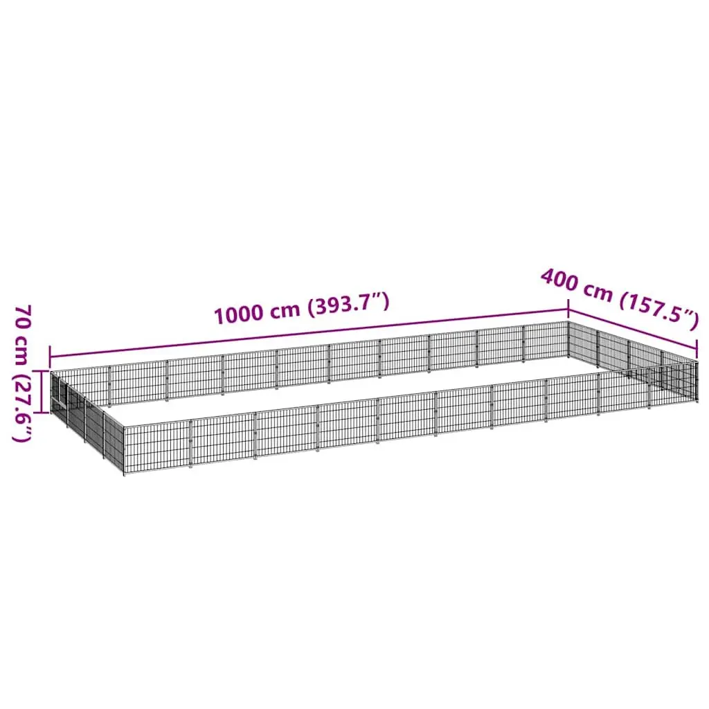 Dog Kennel Outdoor Use 40m² Steel Wire Mesh Exercise Run Cage