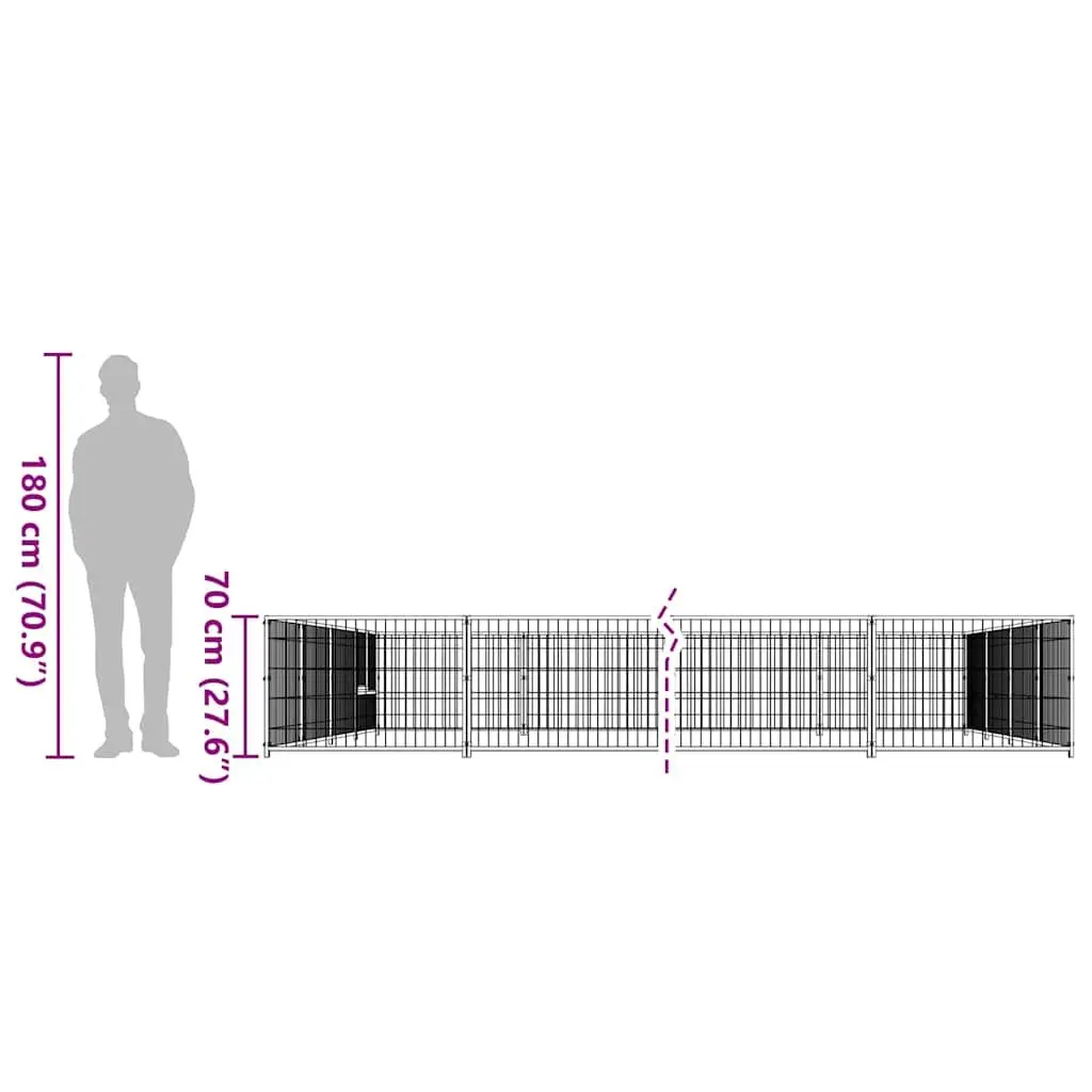 Dog Kennel Outdoor Use 40m² Steel Wire Mesh Exercise Run Cage