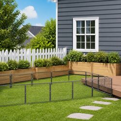 Outdoor Dog Kennel with Steel Mesh - 24 m² Coverage