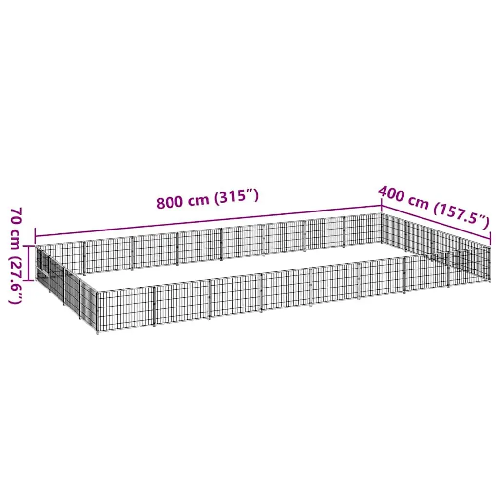 Dog Kennel Outdoor Use 32m² Steel Wire Mesh Enclosure Exercise Pen