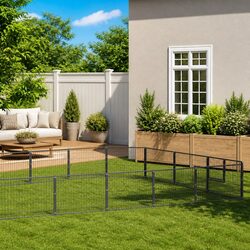 36m² Outdoor Dog Kennel with Steel Frame and Wire Mesh