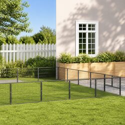 25 m² Dog Kennel Outdoor Cage with Steel Wire Mesh