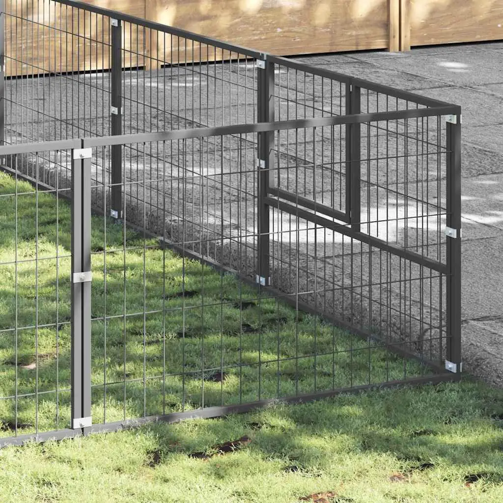 Large Silver Dog Kennel Outdoor Enclosure