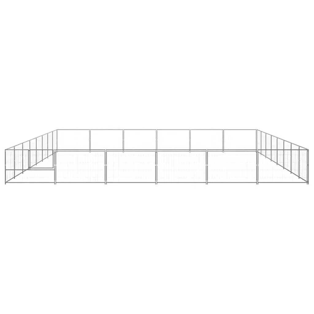 Large Silver Dog Kennel Outdoor Enclosure