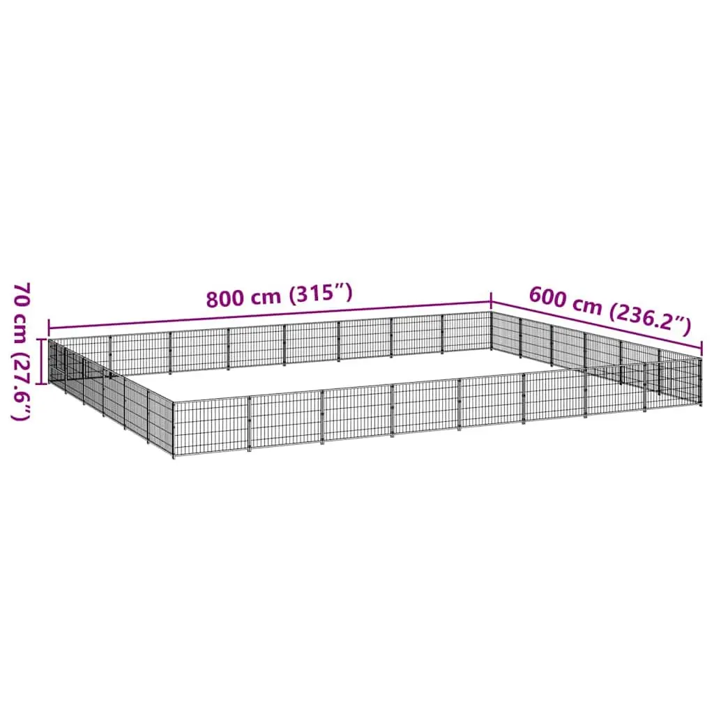 Large Silver Dog Kennel Outdoor Enclosure