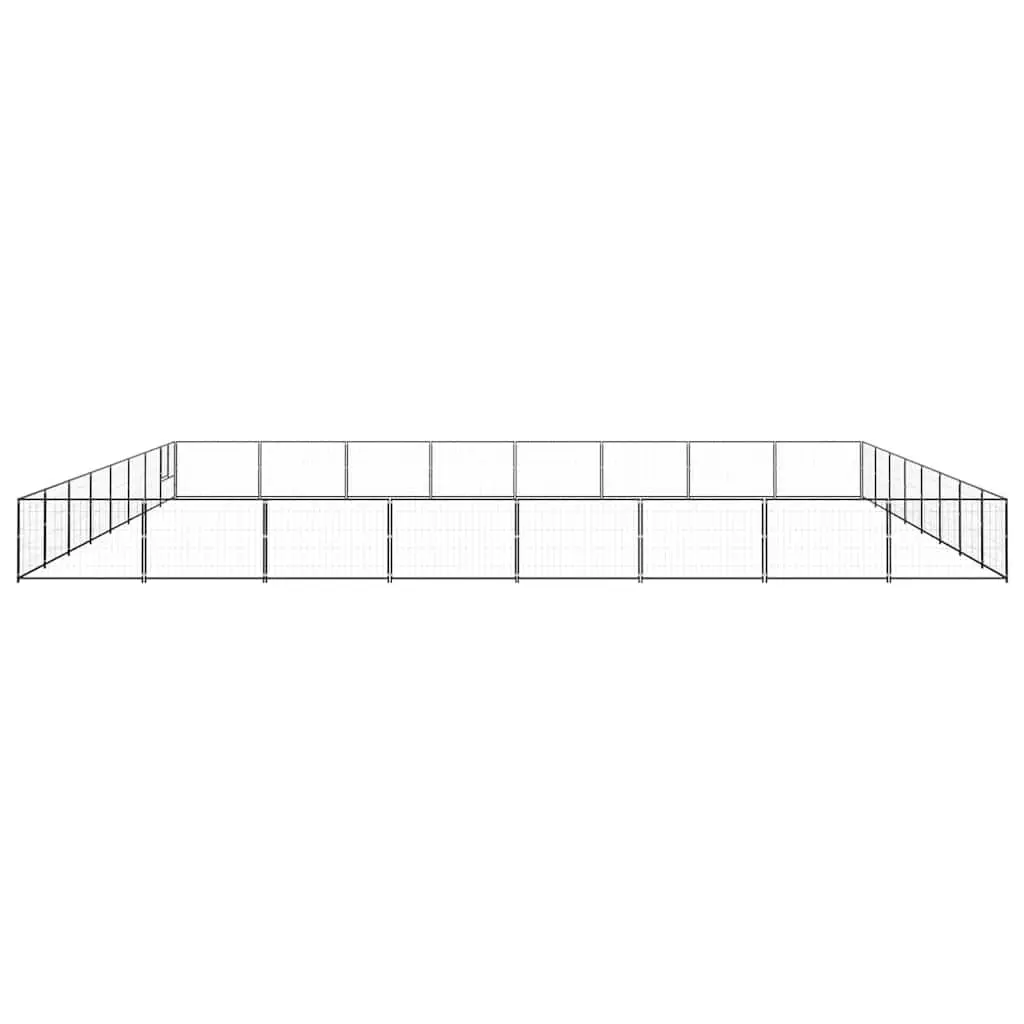 Dog Kennel Outdoor Enclosure Black Steel Mesh Wire Cage 64 m²