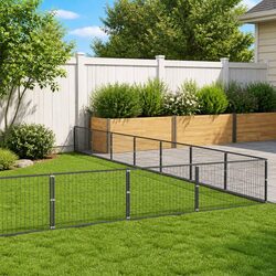 Dog Kennel Outdoor Enclosure - 90 m² Silver Steel Mesh