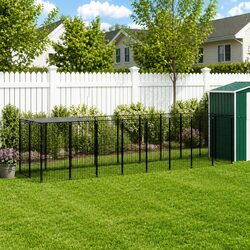 Large Outdoor Dog Kennel: Steel Mesh and Polyethylene Roof