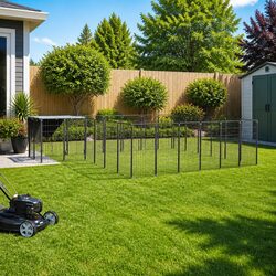 12.1m² Outdoor Dog Kennel with Steel Frame and Mesh Walls