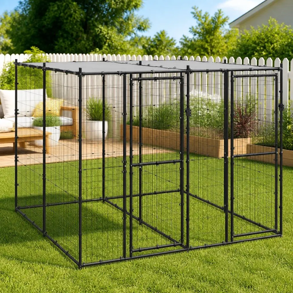 Outdoor Dog Kennel Steel for Exercise 4.84 m²