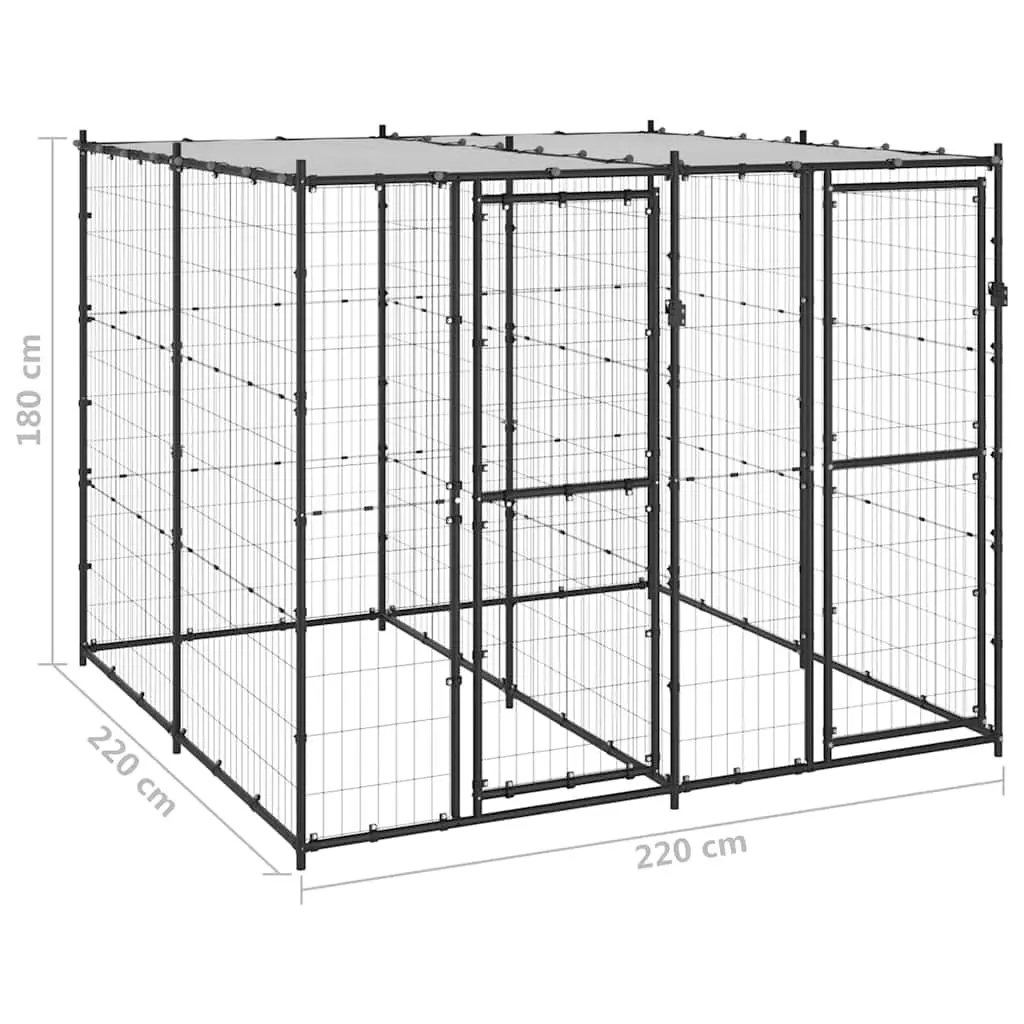 Outdoor Dog Kennel Steel for Exercise 4.84 m²