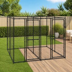 Black Steel Dog Kennel - 4.84 m² Outdoor Training Area