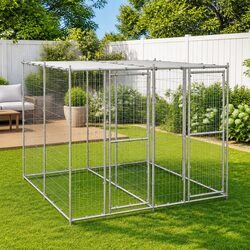Outdoor Dog Kennel: 4.84 m² Galvanised Steel Enclosure