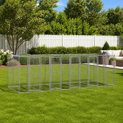 12.1 m² Outdoor Dog Kennel with Galvanised Steel Frame