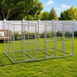 Dog Kennel Outdoor Run Galvanised Steel Enclosure Exercise Play Pen Large