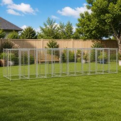 16.94 m² Galvanised Steel Dog Kennel Run