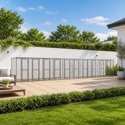 Specifications of the 24.2 m² Galvanised Steel Dog Kennel
