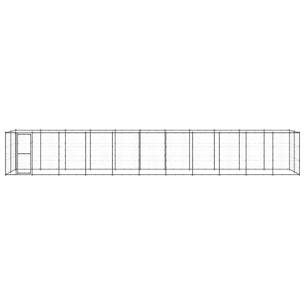 Outdoor Dog Exercise Pen Steel Enclosure Black Mesh Size 26.62 m²