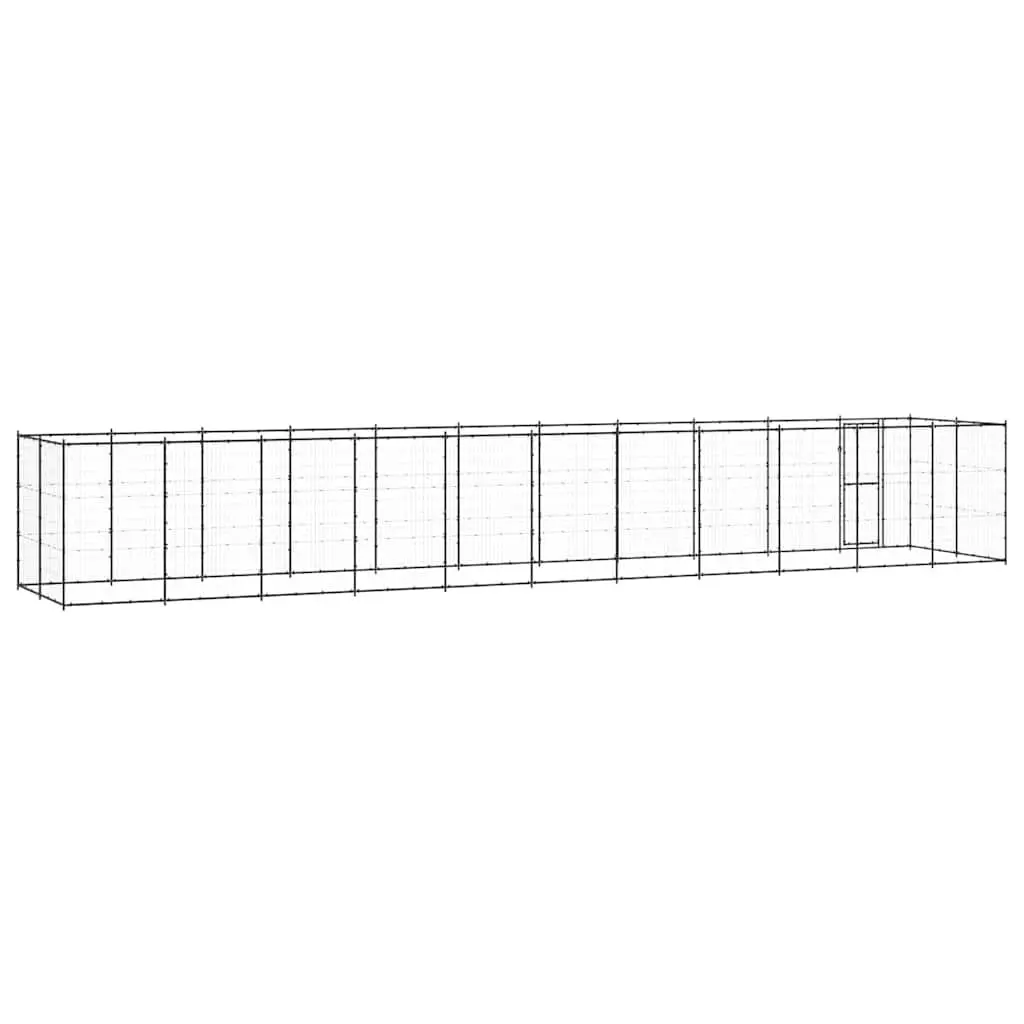 Outdoor Dog Exercise Pen Steel Enclosure Black Mesh Size 26.62 m²