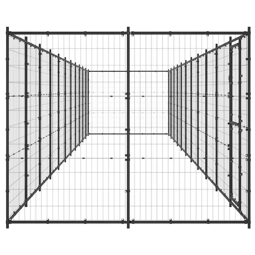 Outdoor Dog Exercise Pen Steel Enclosure Black Mesh Size 26.62 m²