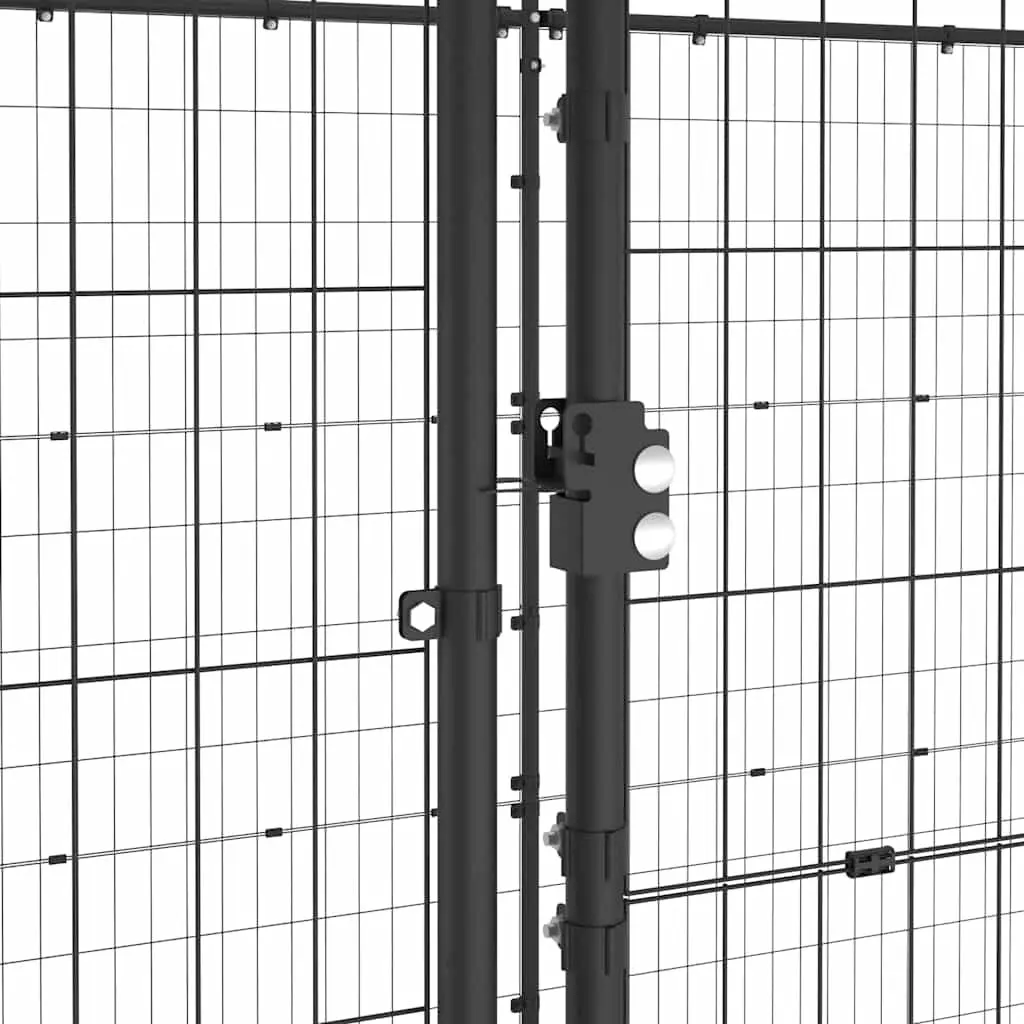 Outdoor Dog Exercise Pen Steel Enclosure Black Mesh Size 26.62 m²