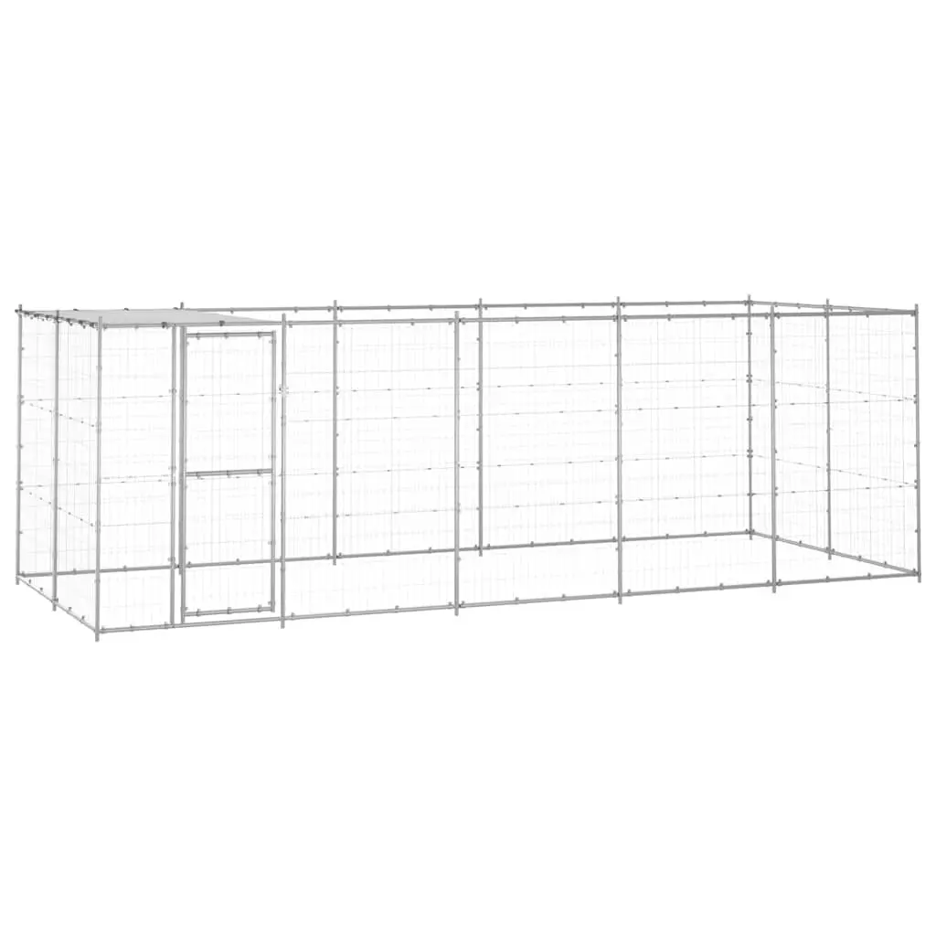 Dog Kennel Outdoor Galvanised Steel Mesh Run Exercise Pen 12.1 m²