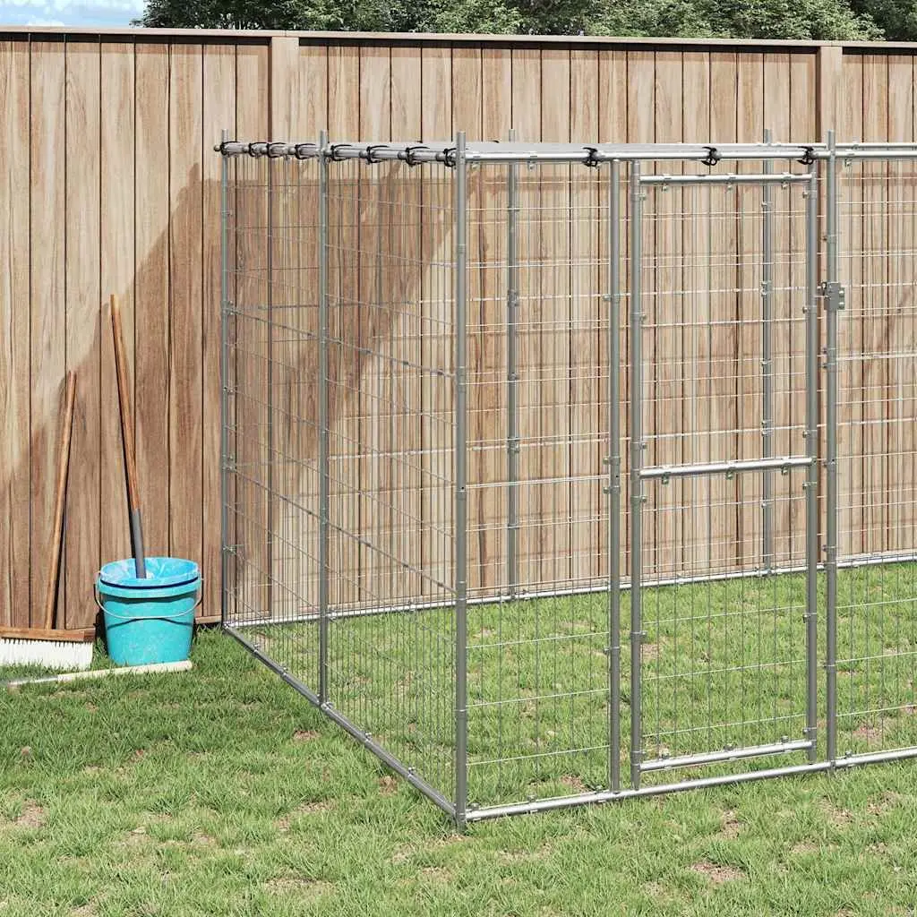 Dog Kennel Outdoor Galvanised Steel Mesh Run Exercise Pen 12.1 m²