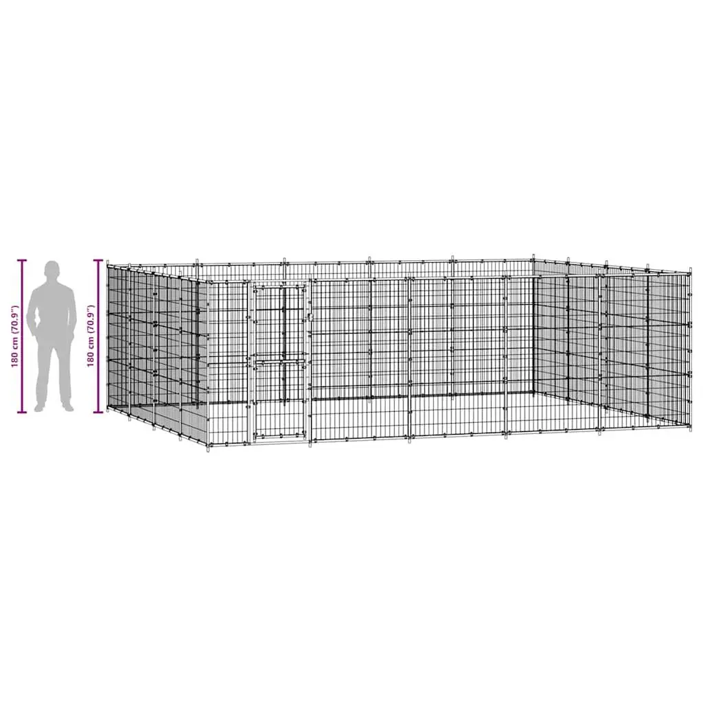 Outdoor Dog Playpen 24.2m² Steel Exercise Enclosure Safe Training Area
