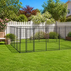 Large Outdoor Dog Kennel: 43.56 m² Steel Exercise Pen