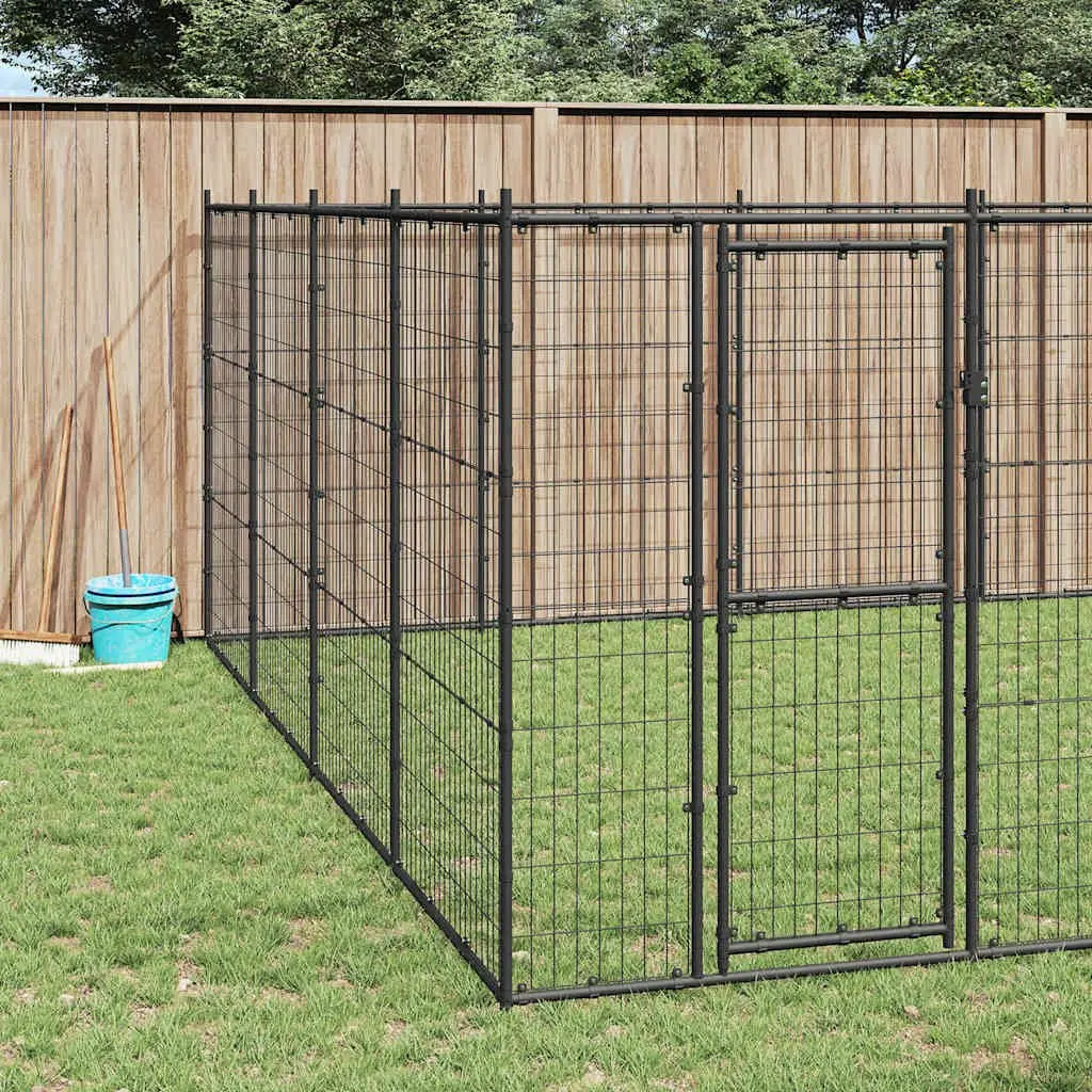 Dog Kennel Steel Large Outdoor Enclosure Exercise Play Pen Mesh Ventilation