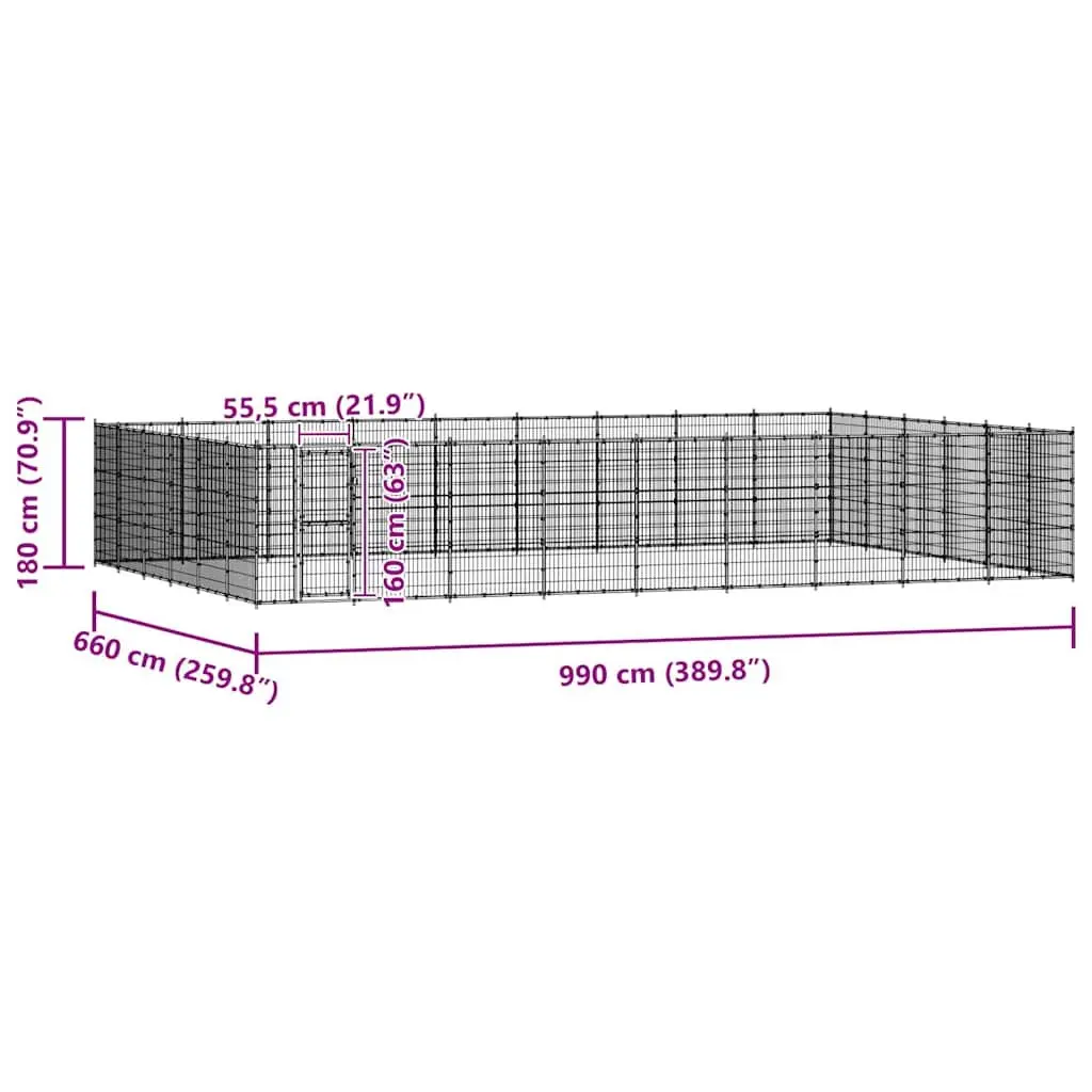 Dog Kennel Outdoor Run Enclosure Large Play Area 65.34 m²