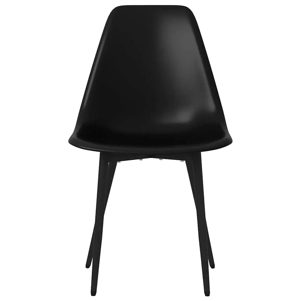 Dining Chairs Set 6 Pieces Black Kitchen Dining Room Ergonomic Curved Backrest