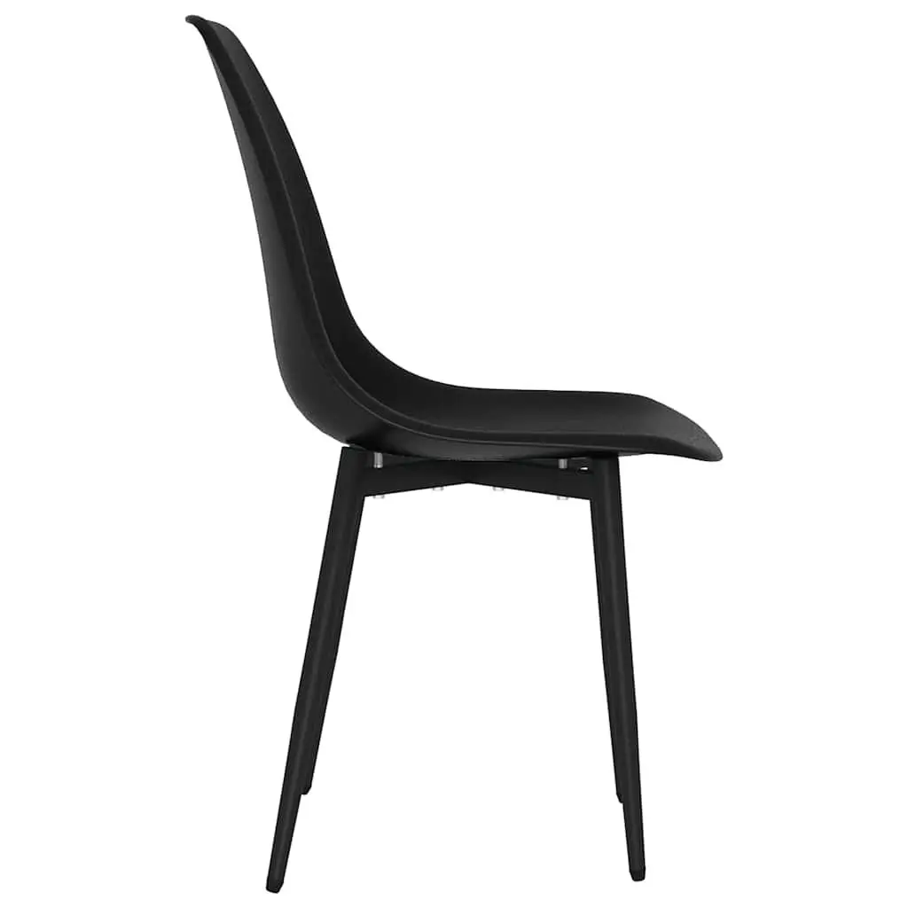 Dining Chairs Set 6 Pieces Black Kitchen Dining Room Ergonomic Curved Backrest