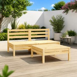 3-Piece Brown Lounge Set: Dimensions & Materials