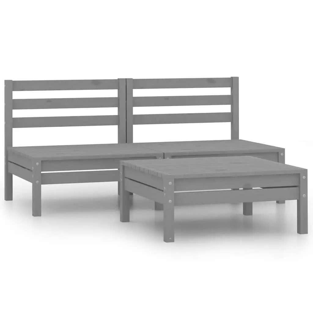 3-Piece Grey Modular Garden Lounge Set