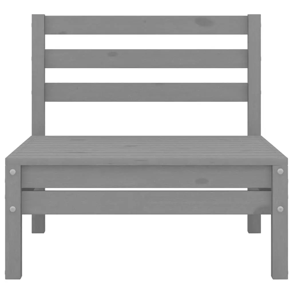 5-Piece Grey Lounge Set with Solid Pinewood Construction